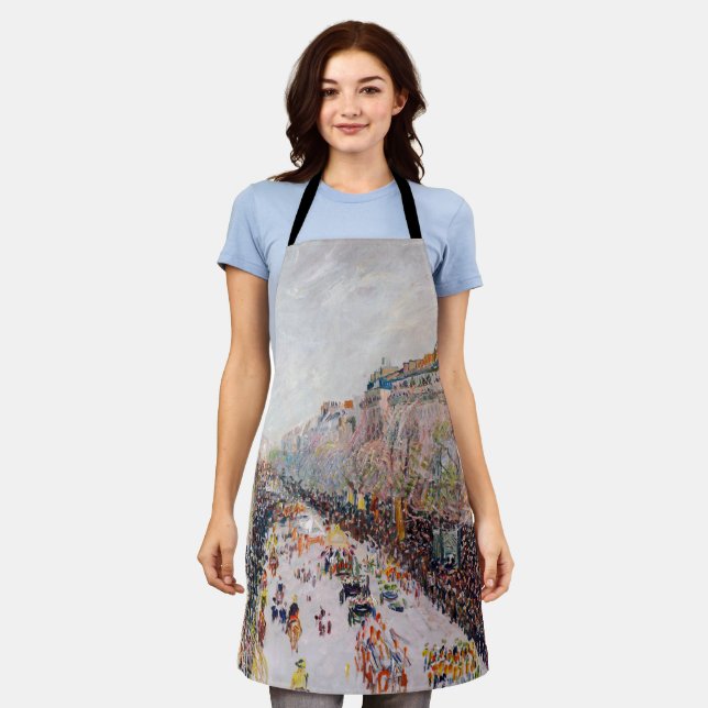 Delantal Pissarro - Montmartre, Mardi Gras en el Boulevard (Gastado)