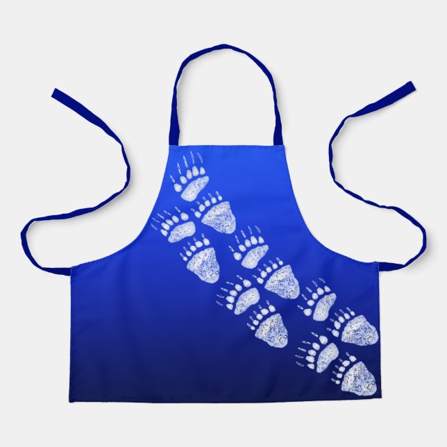 Delantal Pistas de oso en azul - Apron S (Anverso)
