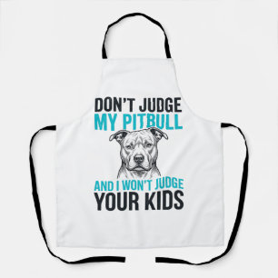 Delantal Pitbull Frase Divertida Grabado Vintage Diseño de 