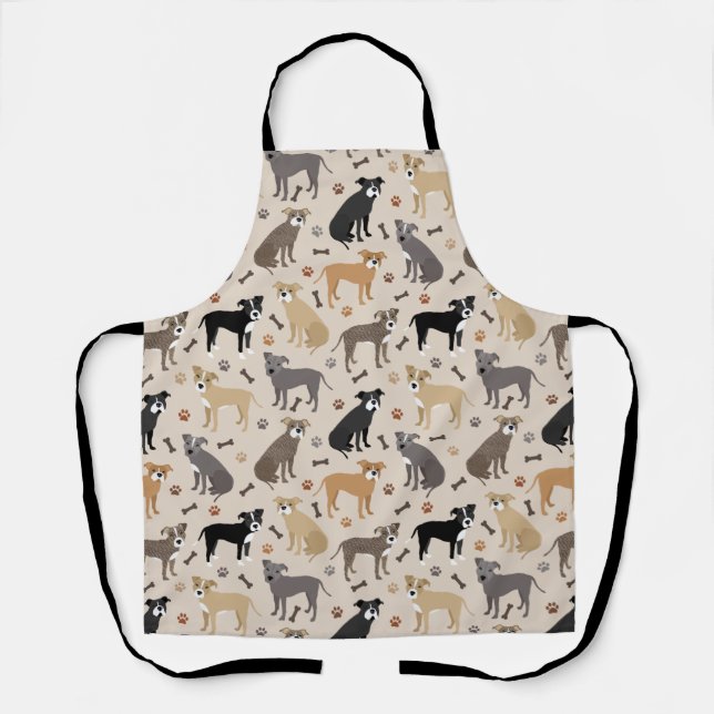 Delantal Pitbull Paws and Bones Apron (Anverso)