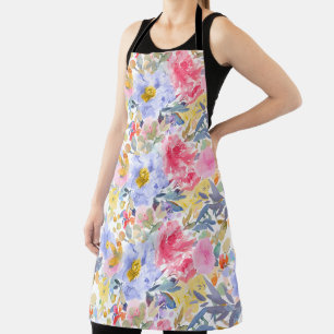 Delantal PixDezines Acuarela Floral de Verano