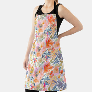 Delantal PixDezines Acuarela Floral de Verano