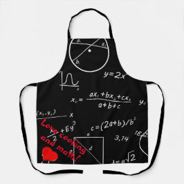 Delantal Pizarra de matemáticas Amo cocinar y las matemátic