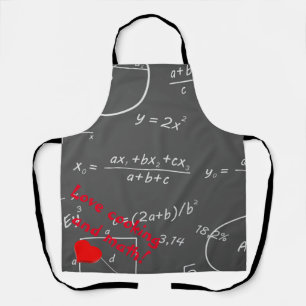 Delantal Pizarra de matemáticas amor cocina y matemáticas
