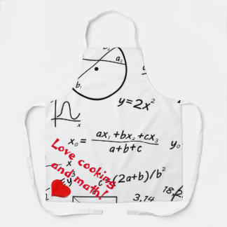 Delantal Pizarra de matemáticas amor cocina y matemáticas