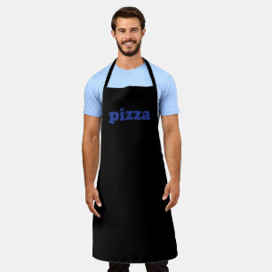 Delantal Pizza cartas azules cocina divertida negra