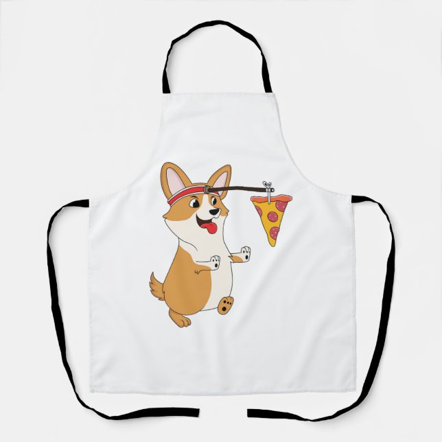 Delantal Pizza Corgi Running (Anverso)