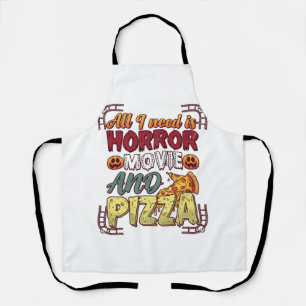 Delantal Pizza de Película de Terror Halloween Calabaza Crá