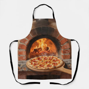 Delantal Pizza de Pepperoni a la Leña Rústica Italiana