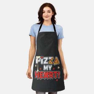 Delantal Pizza Linda Mi Corazón Chiste Divertido para Amant