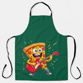 Delantal **Pizza Rock ’n’ Roll – Rebanada Divertida Tocando