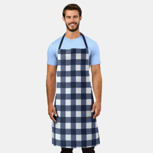 Delantal Placa de comprobación de Gingham clásica grande az