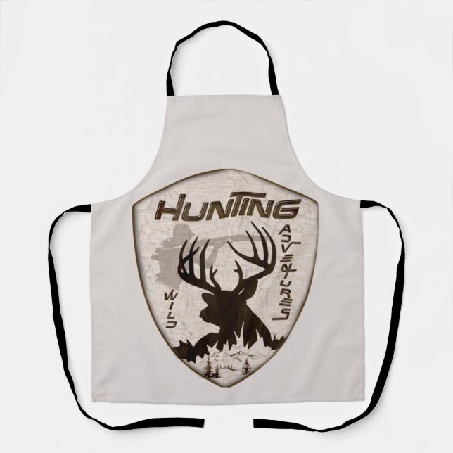 Delantal Placa de papel acrílico de caza de aventuras (Anverso)