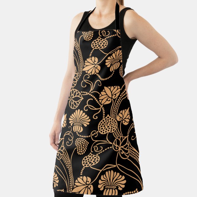 Delantal Placemat de naranja y tela negra (in situ)