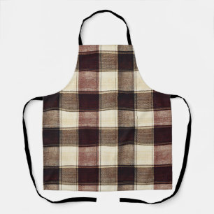 Delantal Plaid de otoño nuez marrón y crema de arándano