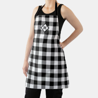 Delantal Plaid Gingham First White + Black