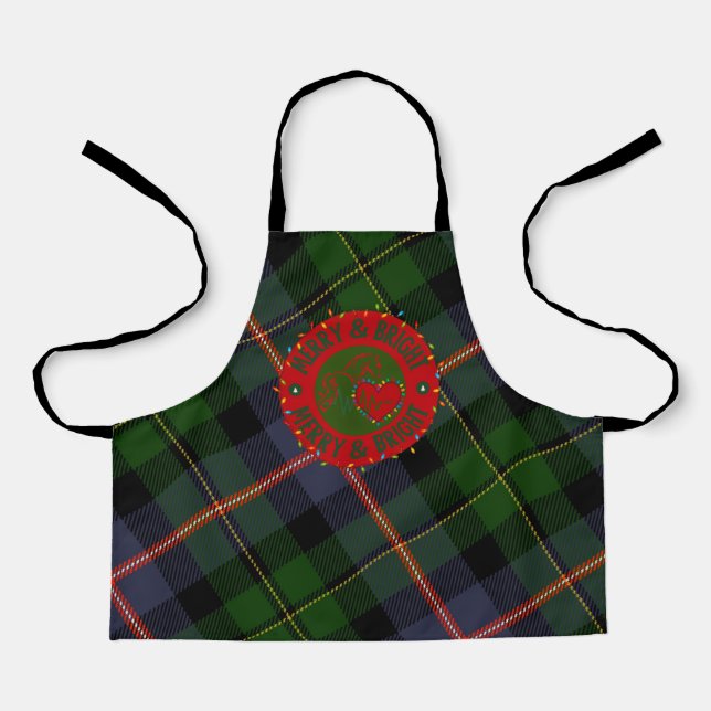 Delantal Plaid Merry Christmas& Bright Apron (Anverso)