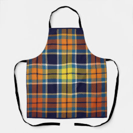 Delantal Plaid, Naranja azul de la Marina
