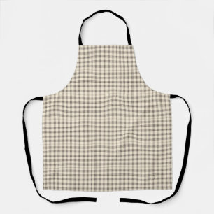 Delantal Plaid Neutral Ivory and Black Gingham