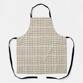 Delantal Plaid Neutral Ivory and Black Gingham