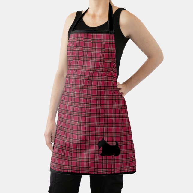 Delantal Plaid Scottish Terrier Apron (in situ)