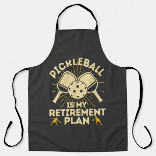 Delantal Plan de jubilación divertido de pickleball vintage
