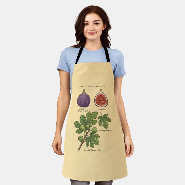 Delantal Planche Botanique Figue Ficus Carica  (Gastado)