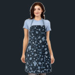 Delantal Planetas espaciales Cohetes Spaceshions Moons Blue<br><div class="desc">Decoren su cocina con este divertido delantal. ¡Hace un gran regalo! Puede personalizar y agregar texto también. Revisa mi tienda por muchos más colores y patrones! Avísame si quieres algo personalizado.</div>