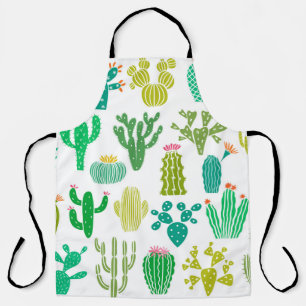 Delantal Planta de cactus: conjunto floral vintage.