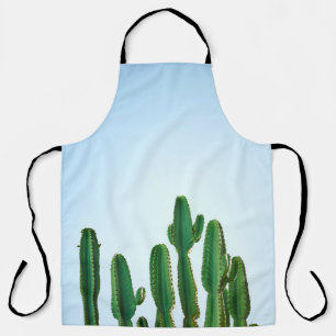 Delantal Planta de cactus verdes en fondo blanco