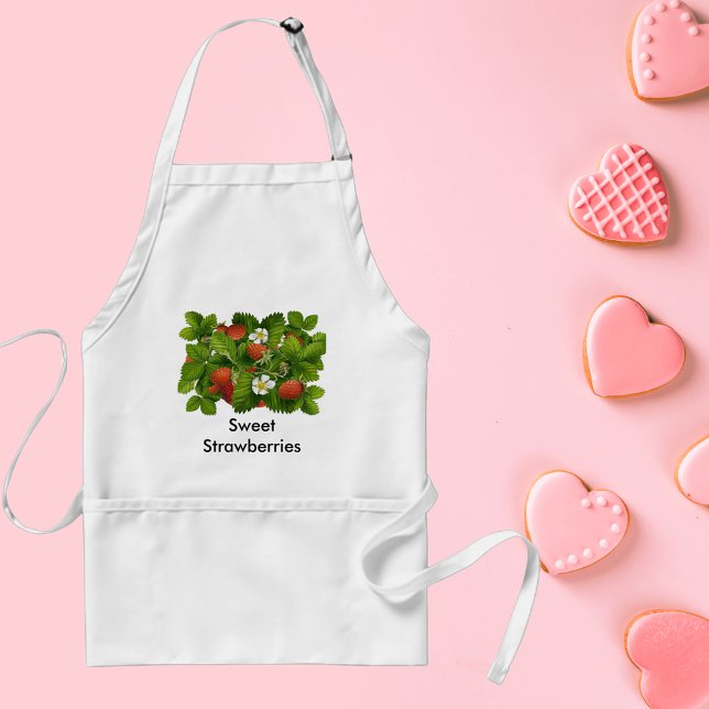 Delantal Planta de fresa vintage (Vintage Strawberry Plant Adult Apron)