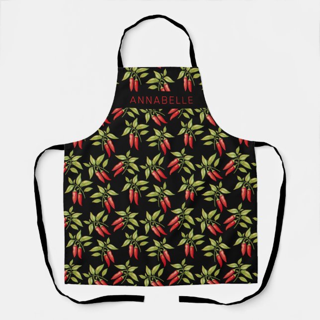 Delantal Planta de pimienta chile personalizada en Apron (Anverso)