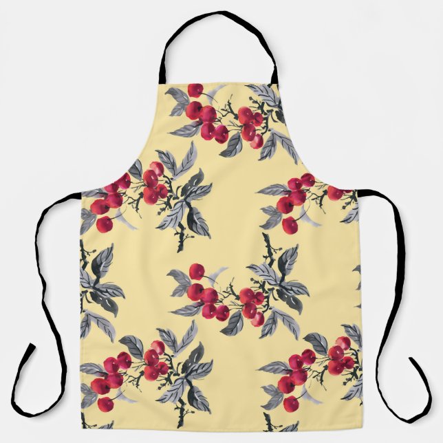 Delantal Planta de Rowan: acuarela amarillo Seamless (Anverso)