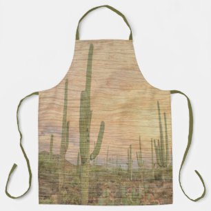Delantal Plantas de Cactus del Desierto sobre Imagen Fotogr