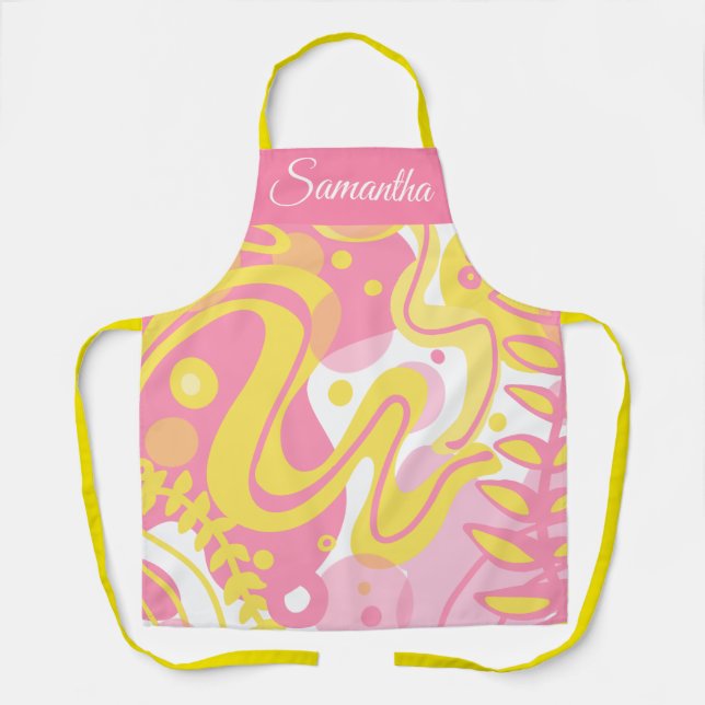 Delantal Plantas De Swirl Amarillas (Anverso)