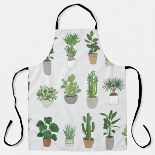 Delantal Plantas domésticas, patrón de doodle vintage