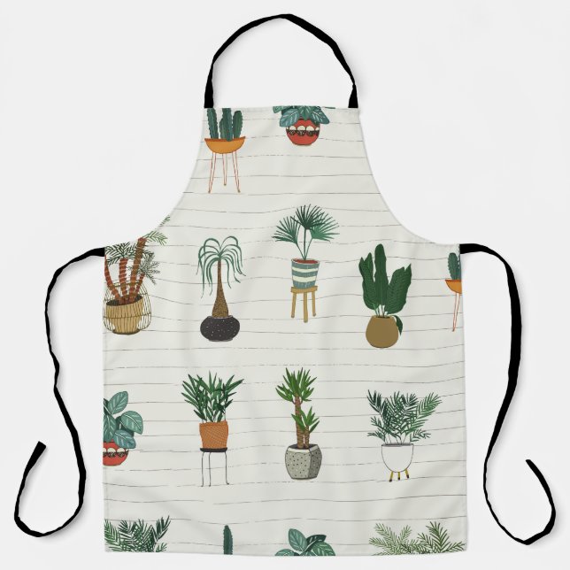 Delantal Plantas Hogares: Interior sin mangas dibujado a ma (Anverso)