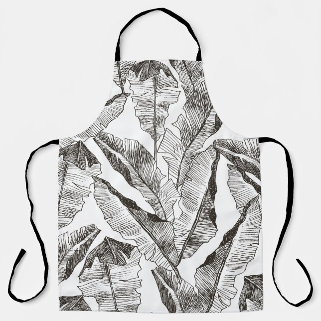 Delantal Plantas tropicales con estampado de selva sin cost (Anverso)