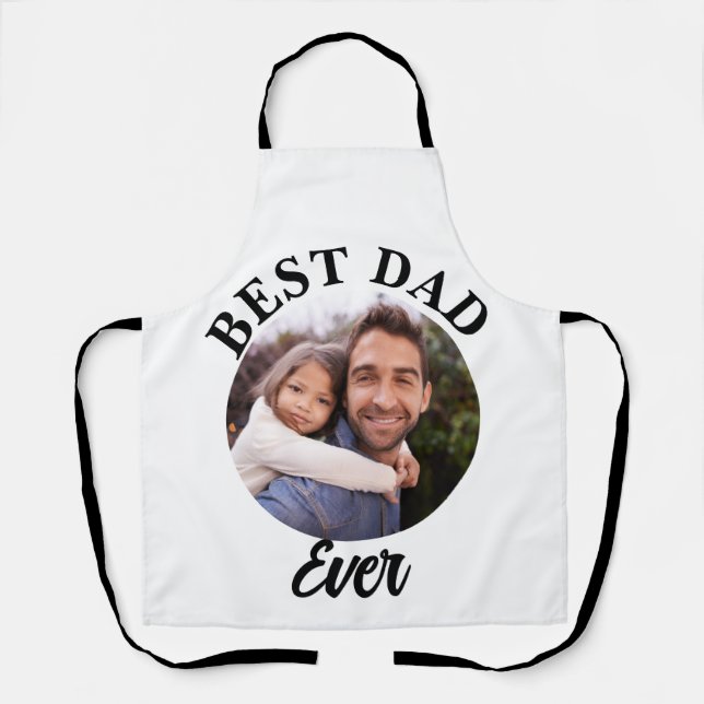Delantal Plantilla de fotografía personalizada de Best Dad (Anverso)