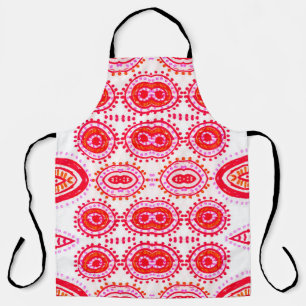 Delantal Plantilla De Moda Contemporánea. Folklore rojo Boh