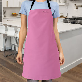 Delantal Plantilla rosa moderna, Apron de guión negro