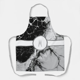 Delantal Plata monogramada y Apron negro