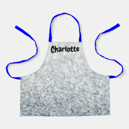 Delantal Plata Sparkle Look Blue Strings Chica Diva Stylist