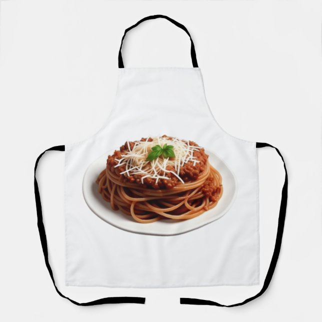 Delantal Plate de espagueti boloñés con queso arriba (Anverso)