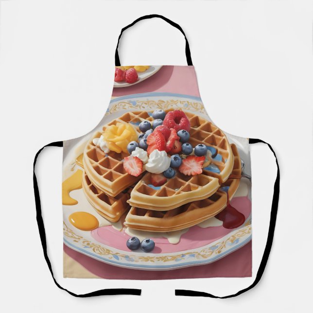 Delantal Plato de Desayuno de Waffle de Frutas (Anverso)