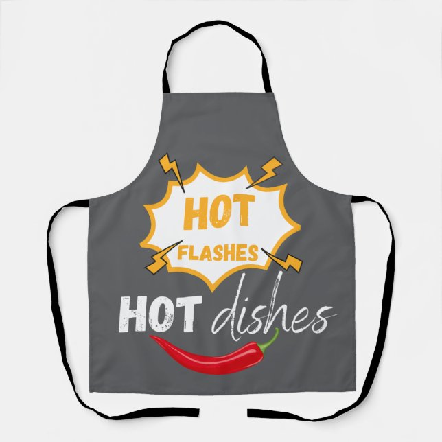 Delantal Platos calientes modernos y divertidos (Anverso)