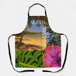 Delantal Playa de Anini, Collage hawaiano de Kauai