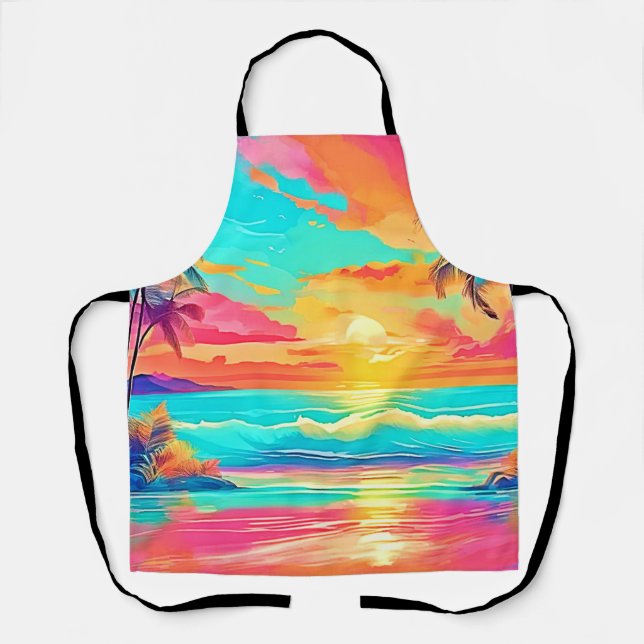 Delantal Playa de Arcoiris Sunset (Anverso)