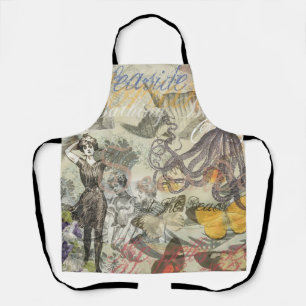 Delantal Playa de Pulpo Antiguo Steampunk Costero