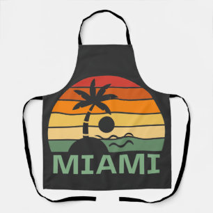Delantal Playa de Verano de Palmeras Vintage de Miami Flori